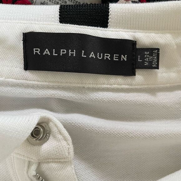 Ralph Lauren Black Label White Polo Golf Shirt Zip Neck M - Picture 3 of 5